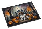 NEW Cavalier Spaniel Spooky Halloween Doormat Front Door Mat Indoor Outdoor Rugs for Entryway, Non Slip Washable Low Pile, 18H X 27W