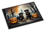NEW Rottweiler Spooky Halloween Doormat Front Door Mat Indoor Outdoor Rugs for Entryway, Non Slip Washable Low Pile, 18H X 27W