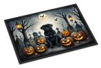 NEW Black Pug Spooky Halloween Doormat Front Door Mat Indoor Outdoor Rugs for Entryway, Non Slip Washable Low Pile, 18H X 27W