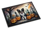 NEW Papillon Spooky Halloween Doormat Front Door Mat Indoor Outdoor Rugs for Entryway, Non Slip Washable Low Pile, 18H X 27W