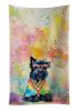 Scottish Terrier Hippie Dawg Kitchen Towel Dish Cloths Guest Hand Towel Decorative Bathroom Towel for Face,Tea, Dishcloth, Kitchen and Bath
