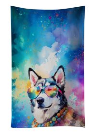 Siberian Husky Hippie Dawg Kitchen Towel Dish Cloths Guest Hand Towel Decorative Bathroom Towel for Face,Tea, Dishcloth, Kitchen and Bath (Default: Default)