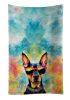 Doberman Pinscher Hippie Dawg Kitchen Towel Dish Cloths Guest Hand Towel Decorative Bathroom Towel for Face,Tea, Dishcloth, Kitchen and Bath
