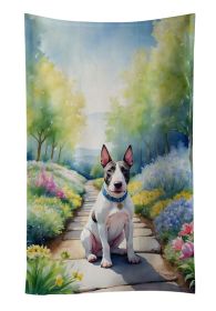 NEW Bull Terrier Spring Path Kitchen Towel Dish Cloths Guest Hand Towel Decorative Bathroom Towel for Face,Tea, Dishcloth, Kitchen and Bath (Default: Default)