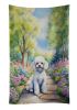 White Poodle Spring Path Kitchen Towel Dish Cloths Guest Hand Towel Decorative Bathroom Towel for Face,Tea, Dishcloth, Kitchen and Bath