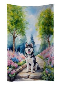 Siberian Husky Spring Path Kitchen Towel Dish Cloths Guest Hand Towel Decorative Bathroom Towel for Face,Tea, Dishcloth, Kitchen and Bath (Default: Default)