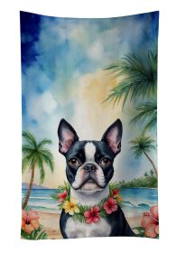 Boston Terrier Luau Kitchen Towel Dish Cloths Guest Hand Towel Decorative Bathroom Towel for Face,Tea, Dishcloth, Kitchen and Bath (Default: Default)