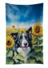 Border Collie in Sunflowers Kitchen Towel Dish Cloths Guest Hand Towel Decorative Bathroom Towel for Face,Tea, Dishcloth, Kitchen and Bath