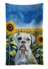 Boxer in Sunflowers Kitchen Towel Dish Cloths Guest Hand Towel Decorative Bathroom Towel for Face,Tea, Dishcloth, Kitchen and Bath (Default: Default)