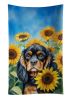 Cavalier Spaniel in Sunflowers Kitchen Towel Dish Cloths Guest Hand Towel Decorative Bathroom Towel for Face,Tea, Dishcloth, Kitchen and Bath