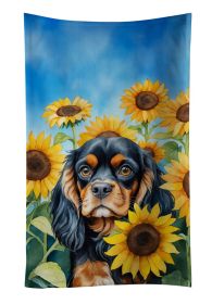Cavalier Spaniel in Sunflowers Kitchen Towel Dish Cloths Guest Hand Towel Decorative Bathroom Towel for Face,Tea, Dishcloth, Kitchen and Bath (Default: Default)