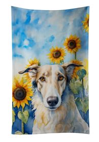 Borzoi in Sunflowers Kitchen Towel Dish Cloths Guest Hand Towel Decorative Bathroom Towel for Face,Tea, Dishcloth, Kitchen and Bath (Default: Default)