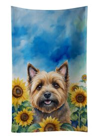 Cairn Terrier in Sunflowers Kitchen Towel Dish Cloths Guest Hand Towel Decorative Bathroom Towel for Face,Tea, Dishcloth, Kitchen and Bath (Default: Default)