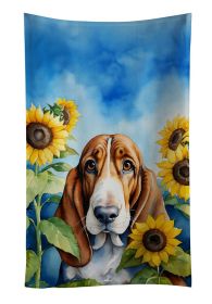 Basset Hound in Sunflowers Kitchen Towel Dish Cloths Guest Hand Towel Decorative Bathroom Towel for Face,Tea, Dishcloth, Kitchen and Bath (Default: Default)