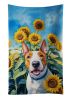 NEW English Bull Terrier in Sunflowers Kitchen Towel Dish Cloths Guest Hand Towel Decorative Bathroom Towel for Face,Tea, Dishcloth, Kitchen and Bath