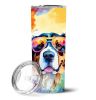 Bernese Mountain Dog Hippie Dawg Stainless Steel Skinny Tumbler Vacuum Double Walled Reusable Insulated Tumbler Travel Cup for Coffee Cocktails Gift w