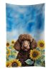 Chocolate Poodle in Sunflowers Kitchen Towel Dish Cloths Guest Hand Towel Decorative Bathroom Towel for Face,Tea, Dishcloth, Kitchen and Bath