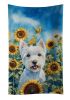 Westie in Sunflowers Kitchen Towel Dish Cloths Guest Hand Towel Decorative Bathroom Towel for Face,Tea, Dishcloth, Kitchen and Bath