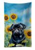 Pug in Sunflowers Kitchen Towel Dish Cloths Guest Hand Towel Decorative Bathroom Towel for Face,Tea, Dishcloth, Kitchen and Bath