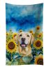 Labrador Retriever in Sunflowers Kitchen Towel Dish Cloths Guest Hand Towel Decorative Bathroom Towel for Face,Tea, Dishcloth, Kitchen and Bath