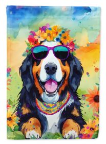 Bernese Mountain Dog Hippie Dawg Garden Flag Mailbox Flag Decorative Yard Flag Banner Outside Patio Artwork Yard Flower Beds, Garden Size, Multicolor (Default: Default)