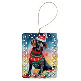German Shorthaired Pointer Christmas Porcelain Ornament Christmas Tree Hanging Decorations for Home Christmas Holiday, Rectangle, Gift, Multicolo (Default: Default)