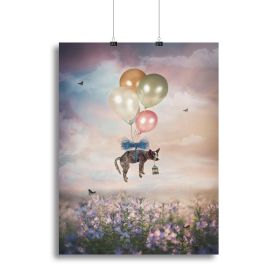 Floating Gift Dog Canvas Print or Poster (Type: Standard Framed Canvas Print, size: 32" x 24" / 80cm x 60cm approx)