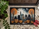 NEW Keeshond Spooky Halloween Doormat Front Door Mat Indoor Outdoor Rugs for Entryway, Non Slip Washable Low Pile, 18H X 27W