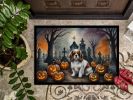 NEW Cavalier Spaniel Spooky Halloween Doormat Front Door Mat Indoor Outdoor Rugs for Entryway, Non Slip Washable Low Pile, 18H X 27W