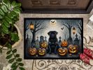 NEW Black Pug Spooky Halloween Doormat Front Door Mat Indoor Outdoor Rugs for Entryway, Non Slip Washable Low Pile, 18H X 27W