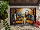 NEW Yellow Labrador Retriever Spooky Halloween Doormat Front Door Mat Indoor Outdoor Rugs for Entryway, Non Slip Washable Low Pile, 18H X 27W