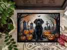 NEW Black Labrador Retriever Spooky Halloween Doormat Front Door Mat Indoor Outdoor Rugs for Entryway, Non Slip Washable Low Pile, 18H X 27W