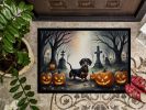 NEW Dachshund Spooky Halloween Doormat Front Door Mat Indoor Outdoor Rugs for Entryway, Non Slip Washable Low Pile, 18H X 27W
