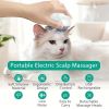 Pet Massager, Pet Scalp Massager, Handheld Electric Cat Massager, Dog Massager, 4 Rotating Massage Heads, Relax Muscles, Cat and Dog Scalp Massager