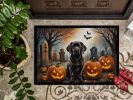 NEW Chocolate Labrador Retriever Spooky Halloween Doormat Front Door Mat Indoor Outdoor Rugs for Entryway, Non Slip Washable Low Pile, 18H X 27W