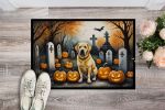 NEW Yellow Labrador Retriever Spooky Halloween Doormat Front Door Mat Indoor Outdoor Rugs for Entryway, Non Slip Washable Low Pile, 18H X 27W