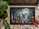 NEW English Bulldog Spooky Halloween Doormat Front Door Mat Indoor Outdoor Rugs for Entryway, Non Slip Washable Low Pile, 18H X 27W